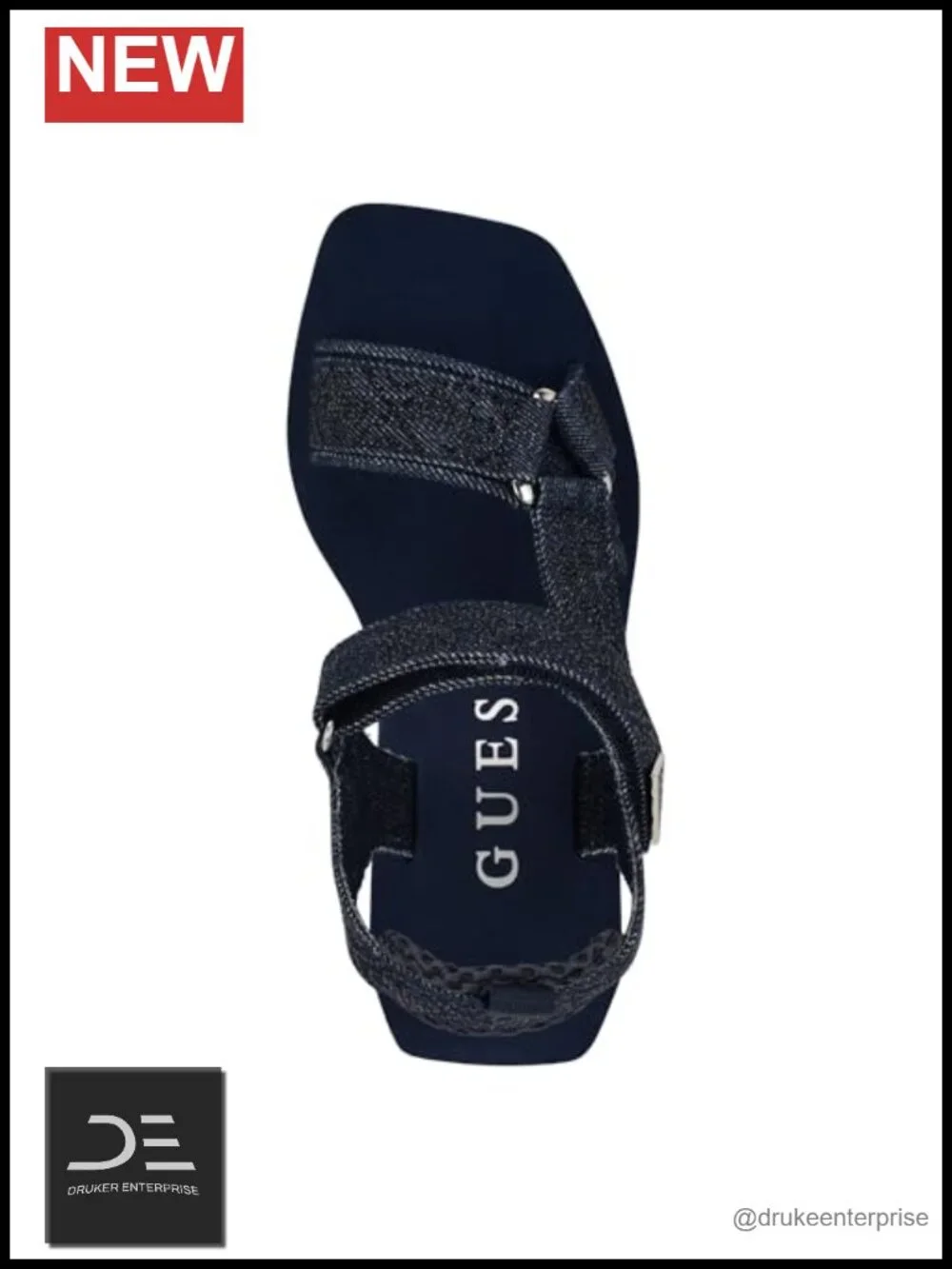 Rhinestone Strap Wedge Sandals Hook & Loop 2.95 Platform Open Toe